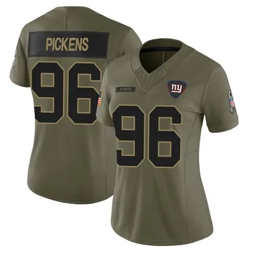 Women's Zacch Pickens New York Giants Limited Olive 2025 Salute to Service Jersey